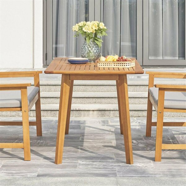 Gfancy Fixtures 30 x 59 x 32 in. Light Honey Wood Dining Table with Slatted Top GF3094597